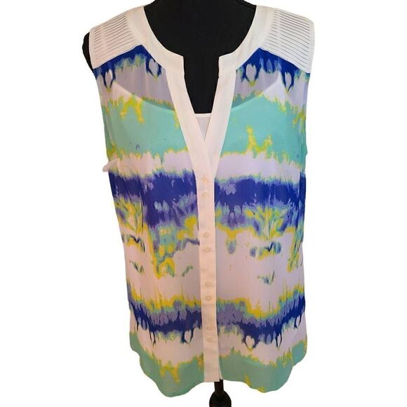 Catherine Malandrino White Tank Top and Sleeveless Blouse Set Size 10 - Picture 1 of 16